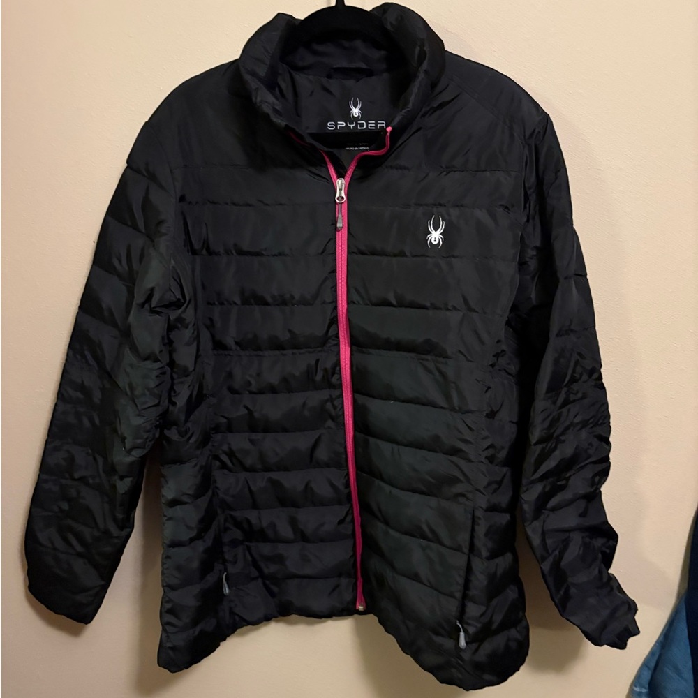 Spyder Black Jacket with Pink Zipper